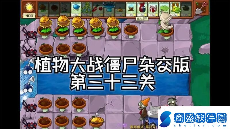 植物大戰僵尸雜交版33關怎么過