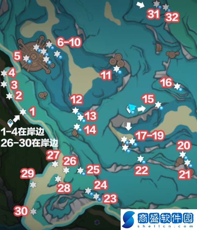 原神幽光星星快速采集路線